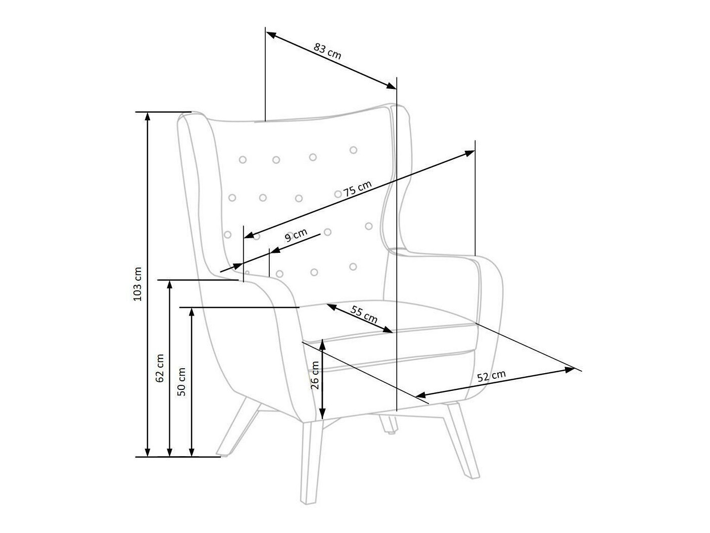 Fauteuil Houston 836 (Grijs + Zwart)