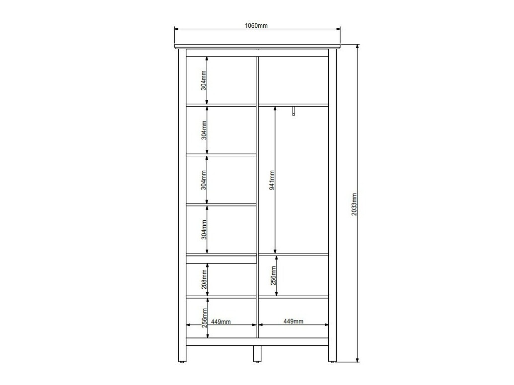 Kledingkast Sordoro 128 (Sibu lariks + Larico den)
