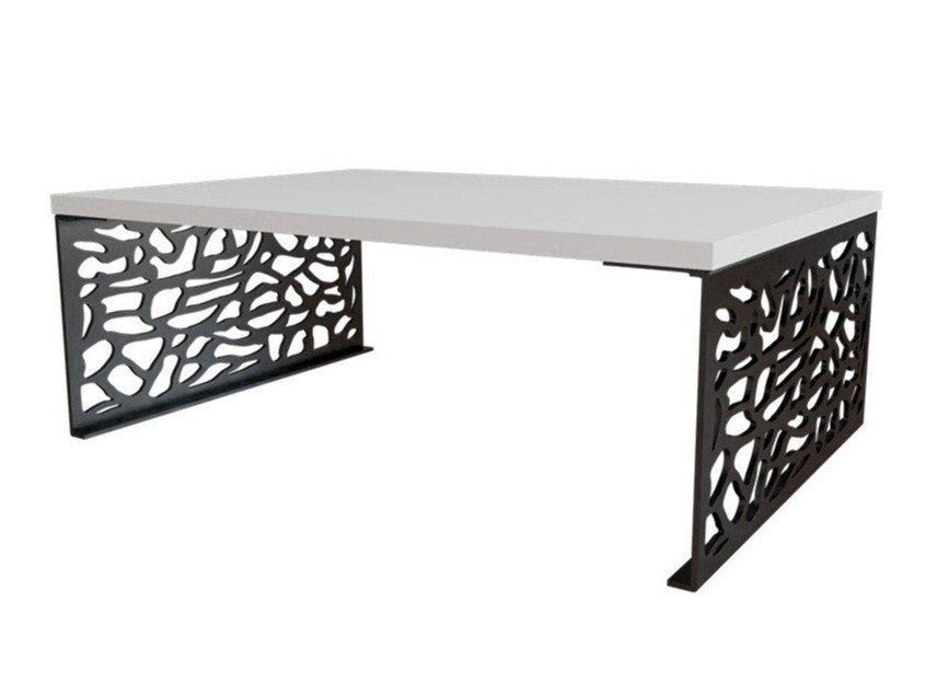 Salontafel Germantown 107 (Glanzend wit + Matzwart)