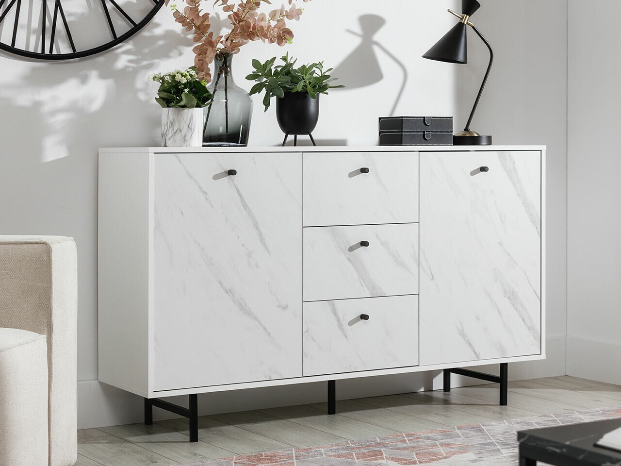 Ladekast Providence T100 (Wit marmer)