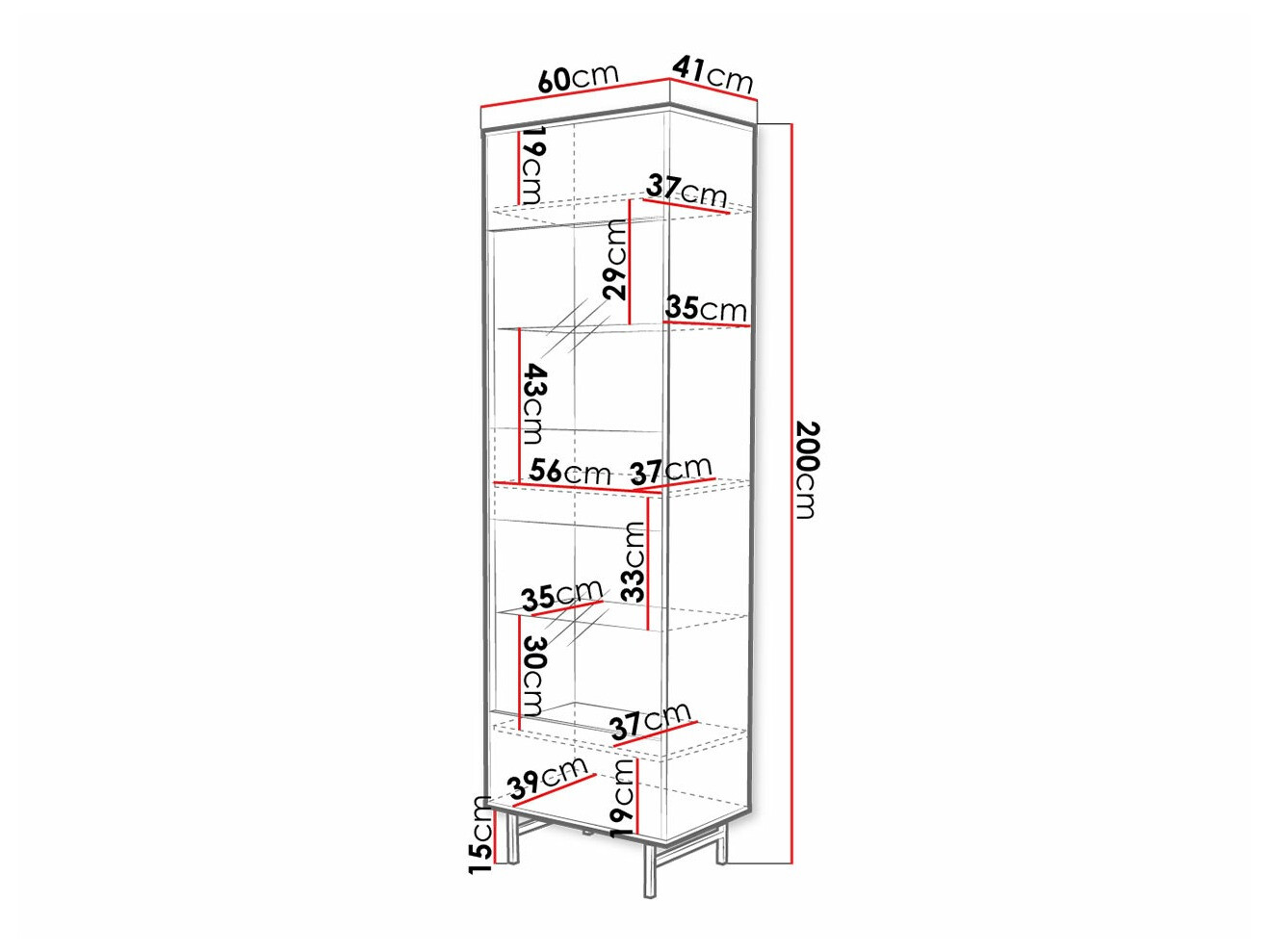 Boekenkast Providence T104 (Wit marmer)