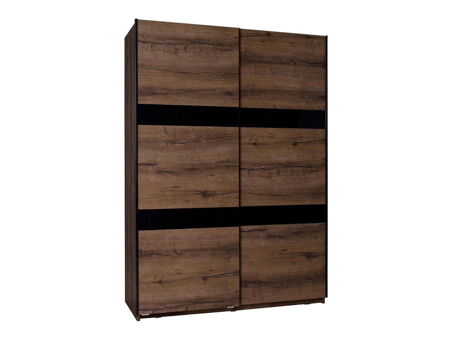 Kledingkast Fivelbo 109 (Klooster eik + Glanzend zwart)