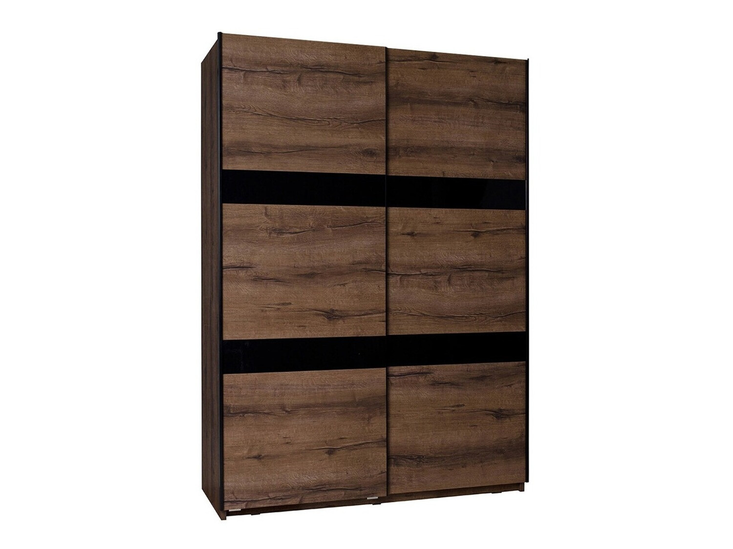 Kledingkast Fivelbo 109 (Klooster eik + Glanzend zwart)