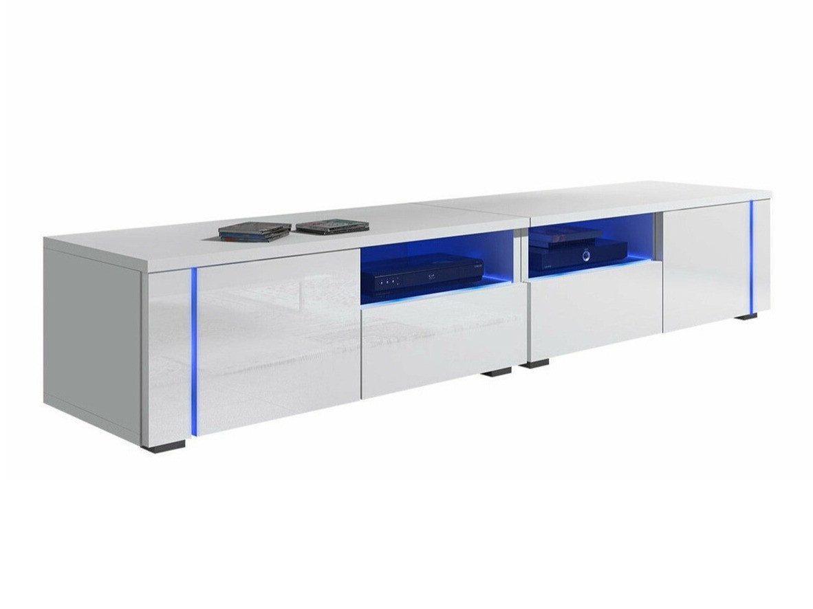 TV-meubel Nashville 127 (Wit + Glanzend wit)