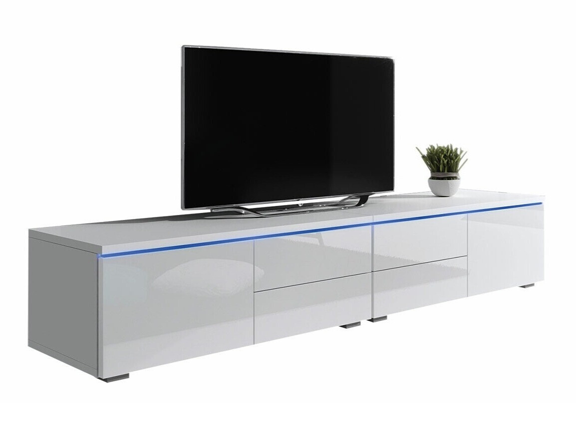 TV-meubel Nashville 129 (Wit + Glanzend wit)