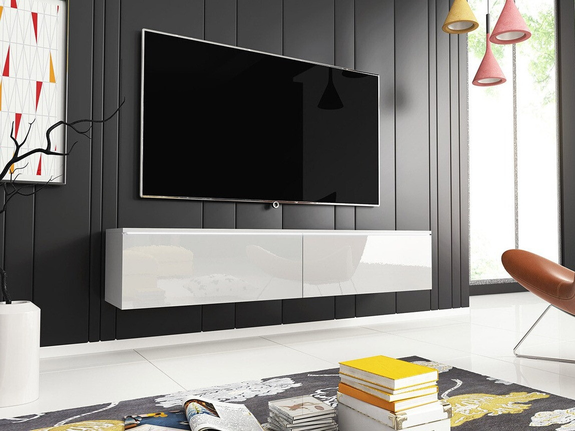 TV-meubel Scientia (Wit + Glanzend wit)