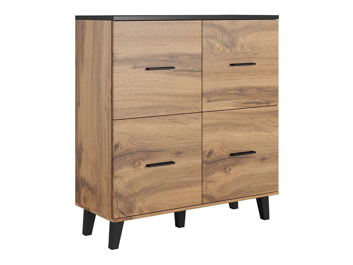 Dressoir Larfloi 105 (Wotan eik + Zwart)