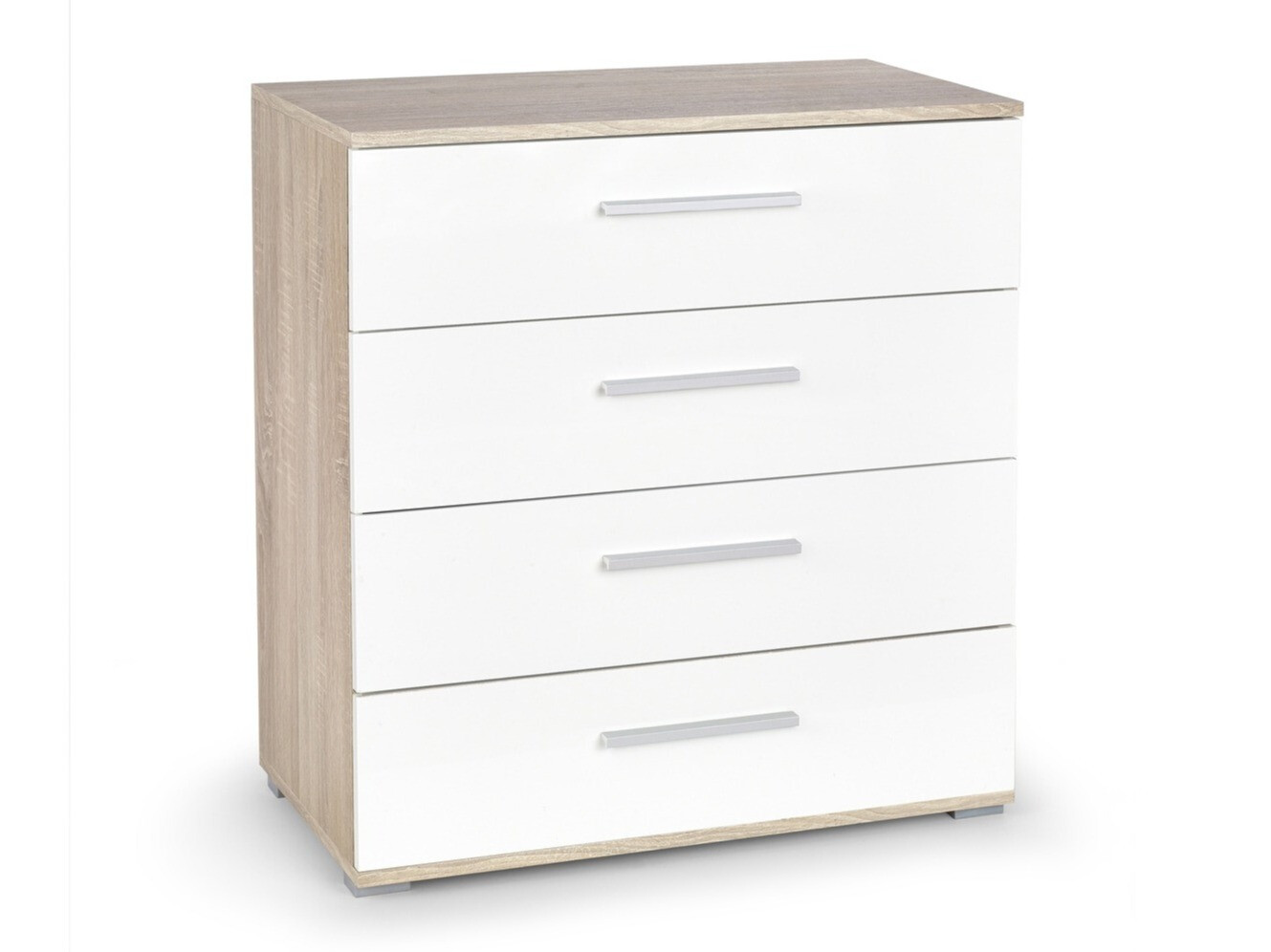 Ladekast Cirveso 102 (Sonoma eik + Glanzend wit)