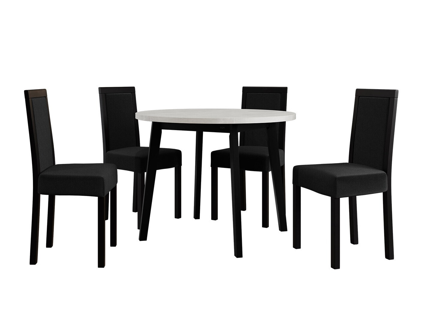 Eetkamerset Victorville 256 (Wit + Zwart)