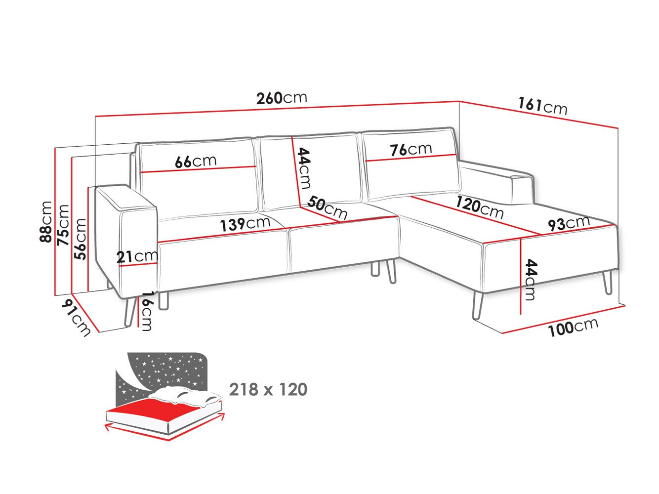 Hoekbank Lincoln 172 (Zetta 291)
