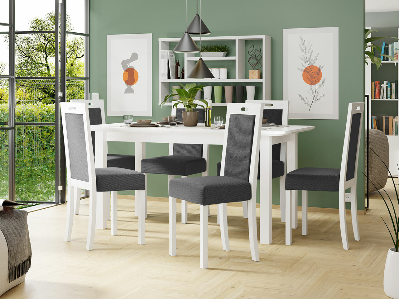 Eetkamerset Victorville 278 (Wit)