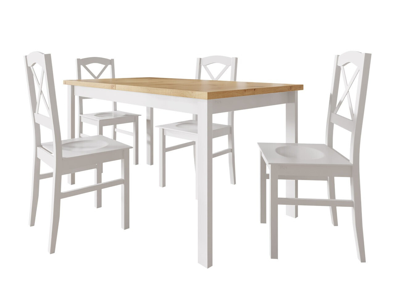 Eetkamerset Victorville 281 (Wit + Artisan eiken)