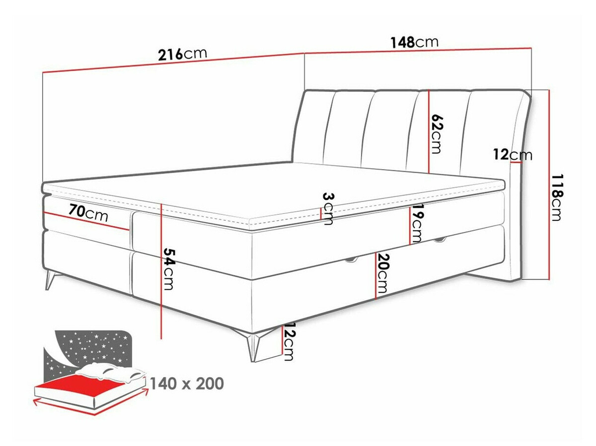Boxspring ComfiDream Onauna (Fresh 13)