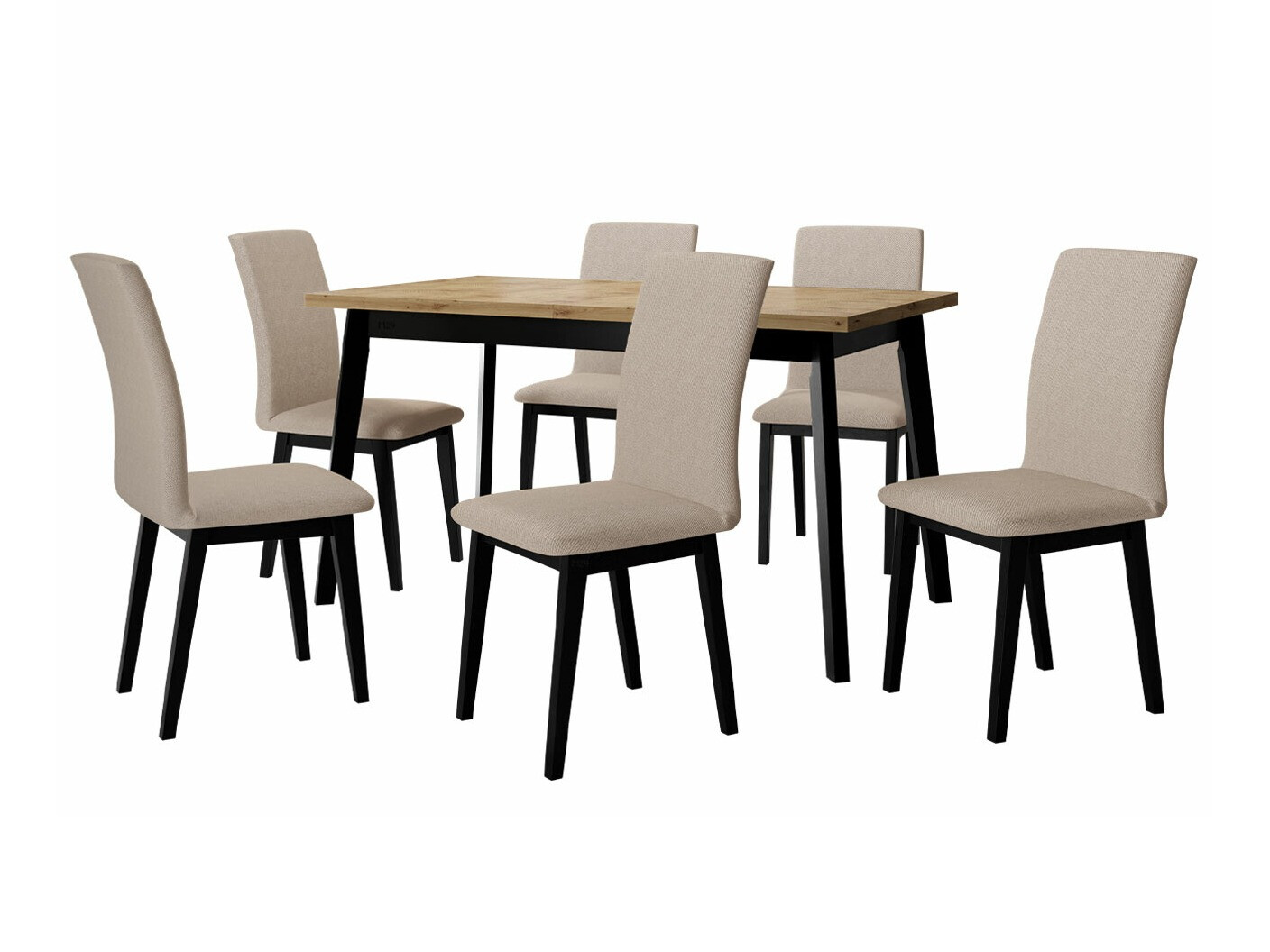 Eetkamerset Victorville 288 (Artisan eiken + Zwart)