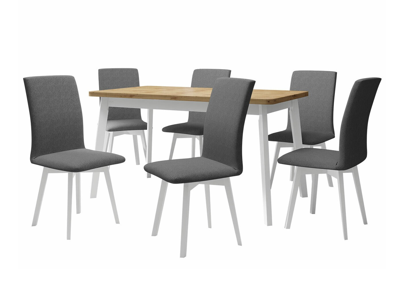 Eetkamerset Victorville 291 (Artisan eiken + Wit)