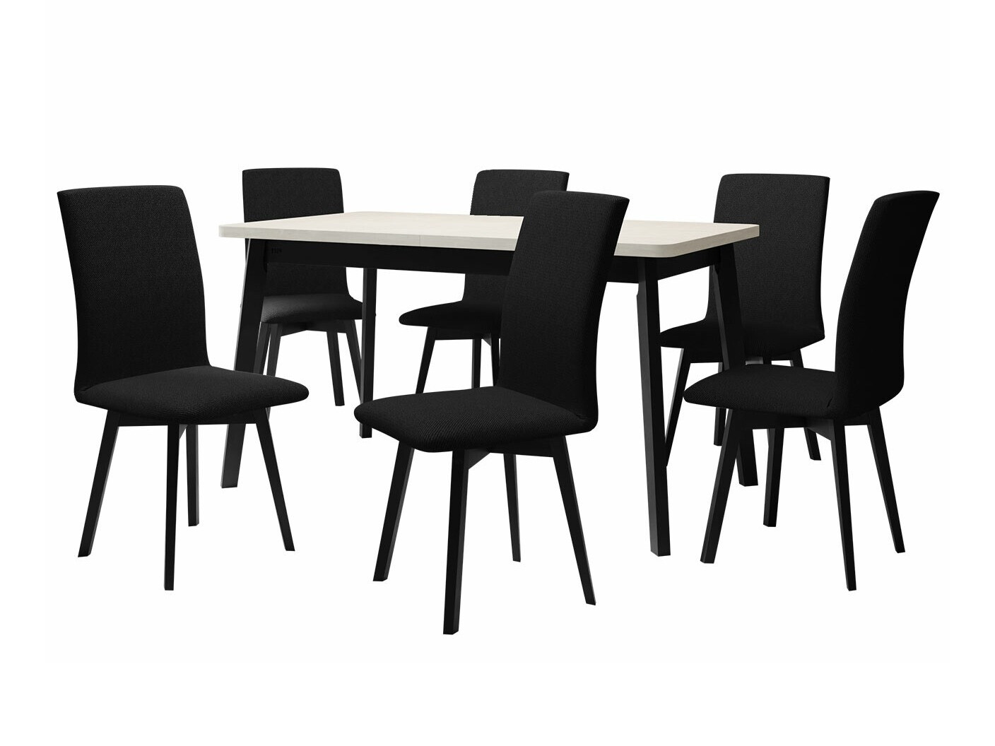 Eetkamerset Victorville 292 (Wit + Zwart)
