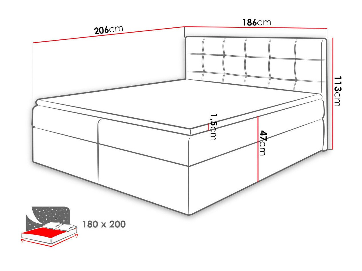 Boxspring Comfivo 195 (Soft 017)