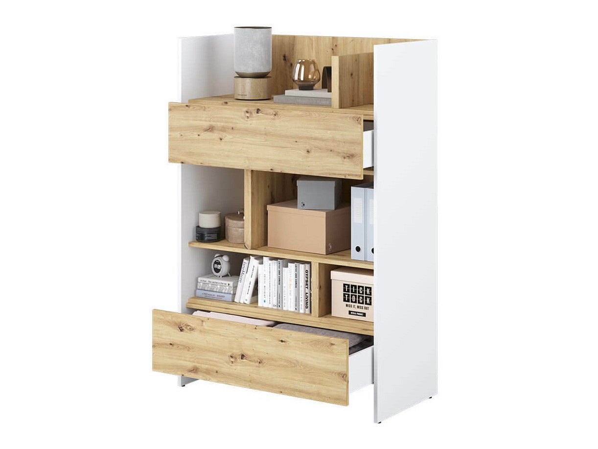 Boekenkast Concept Pro Lenart IX (Wit + Artisan eiken)