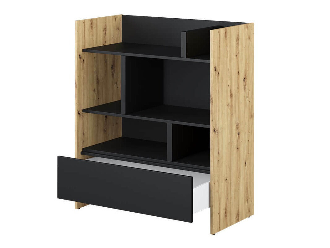 Boekenkast Concept Pro Lenart Levfere 149 (Artisan eiken + Zwart)