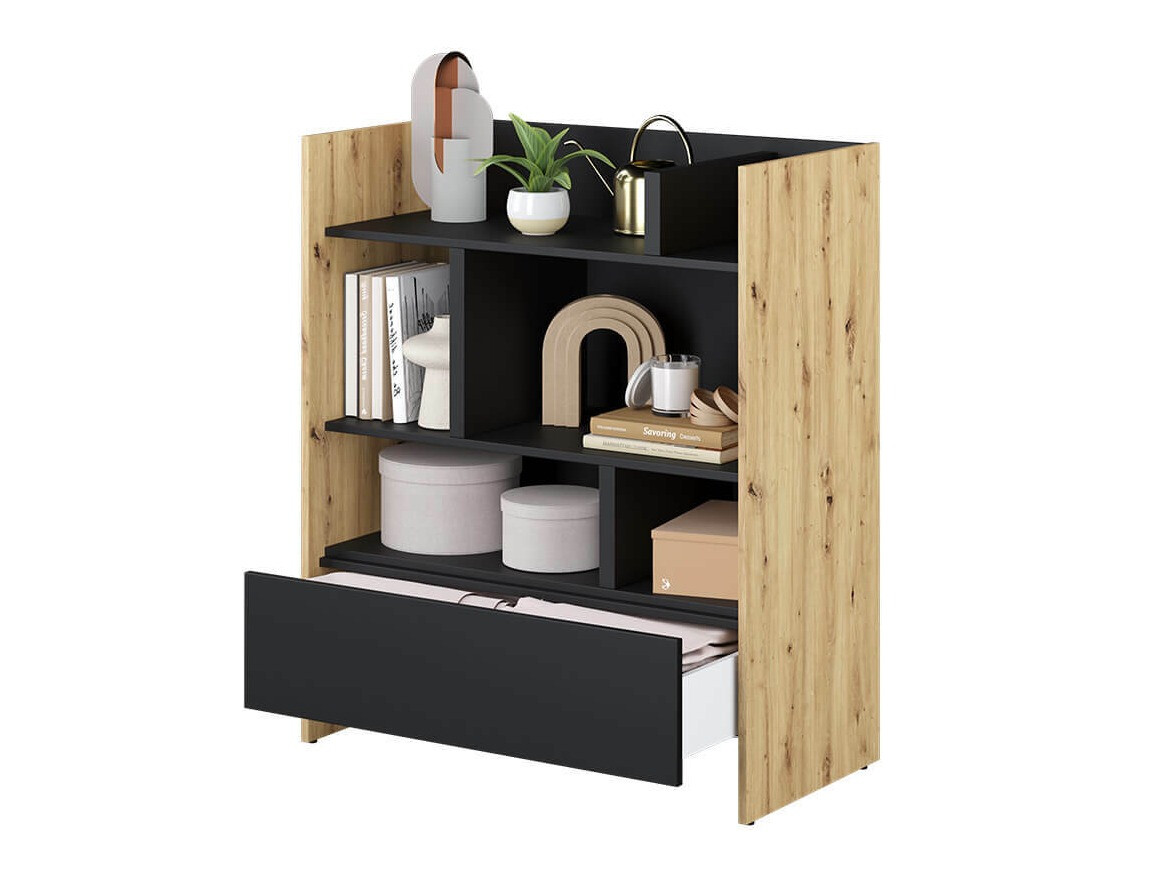 Boekenkast Concept Pro Lenart Levfere 149 (Artisan eiken + Zwart)