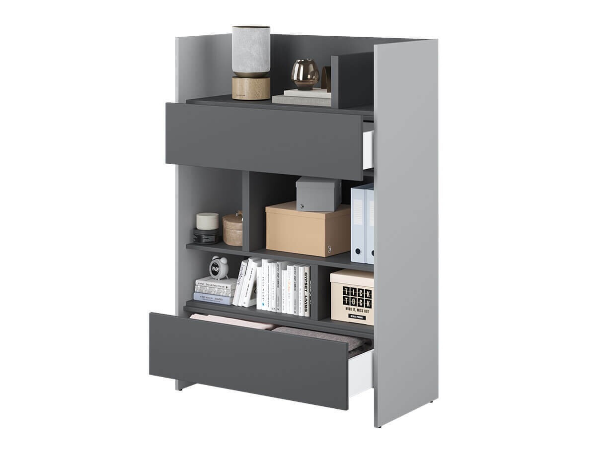 Boekenkast Concept Pro Lenart Levfere 150 (Grijs + Grafiet)