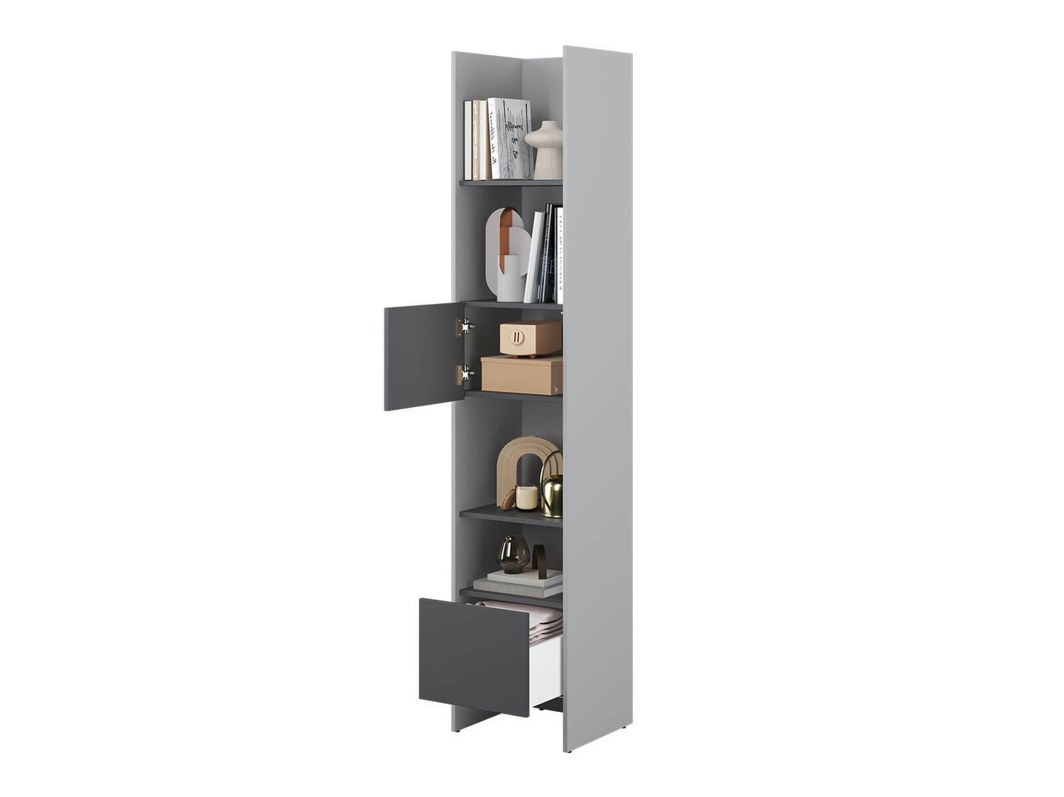 Boekenkast Concept Pro Lenart VI (Grijs + Grafiet)