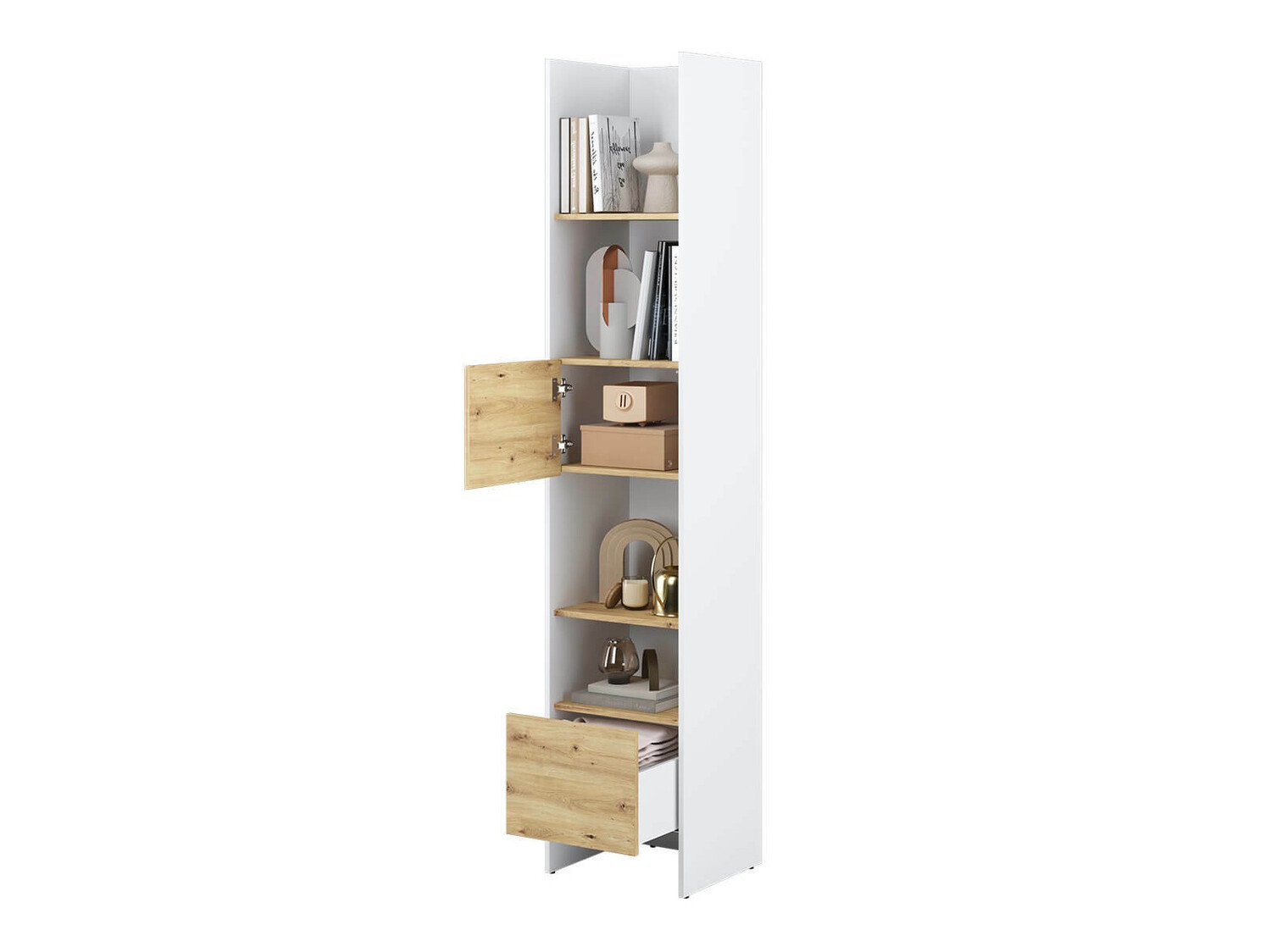 Boekenkast Concept Pro Lenart VI (Wit + Artisan eiken)