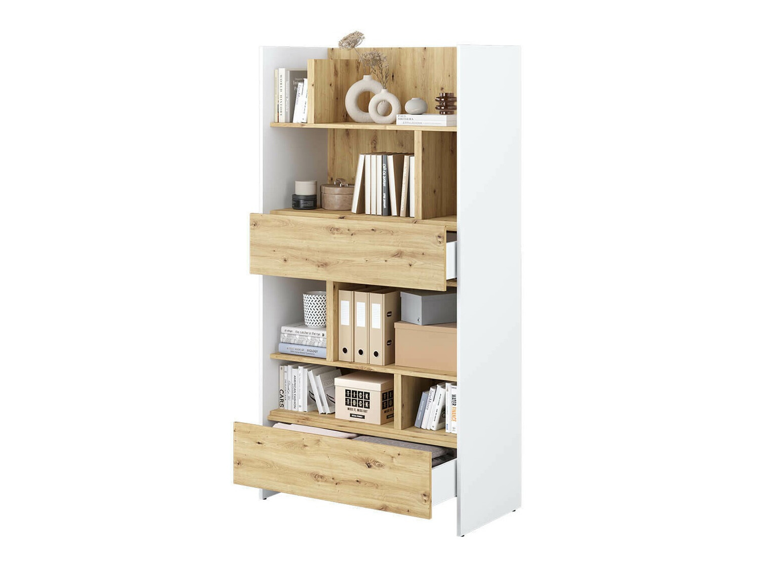Boekenkast Concept Pro Lenart XI (Wit + Artisan eiken)