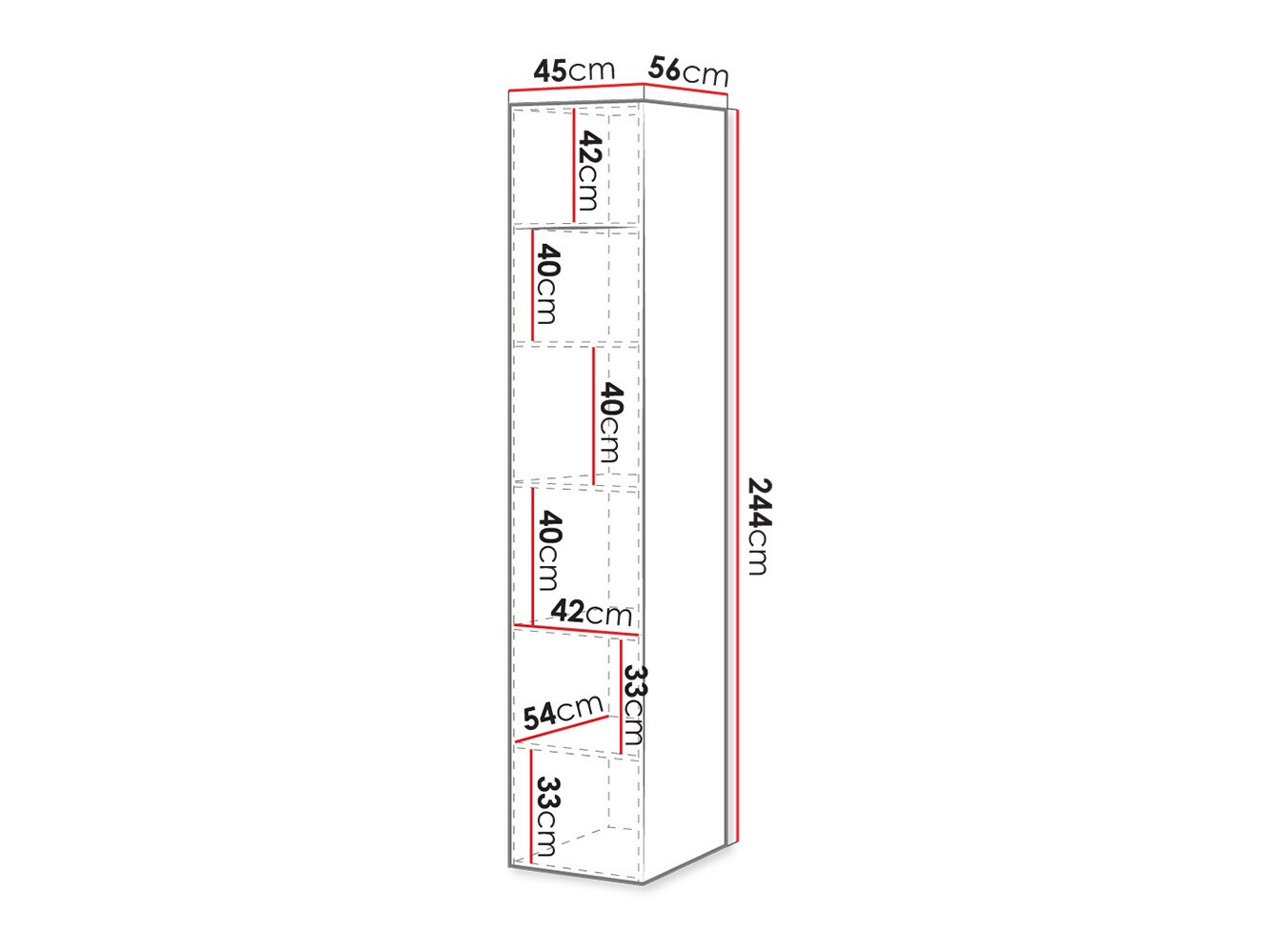 Boekenkast Levmari 113 (Wit)