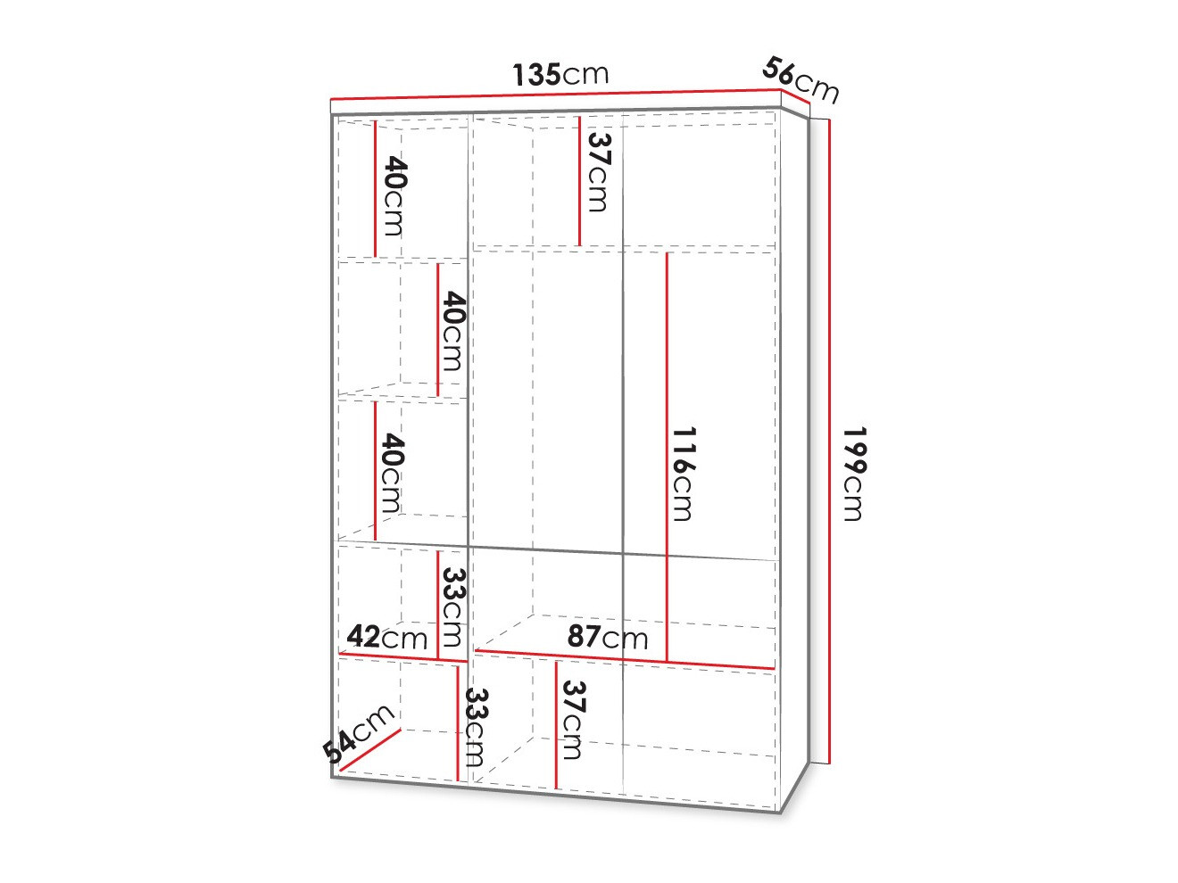 Kledingkast Dicto I (Wit)