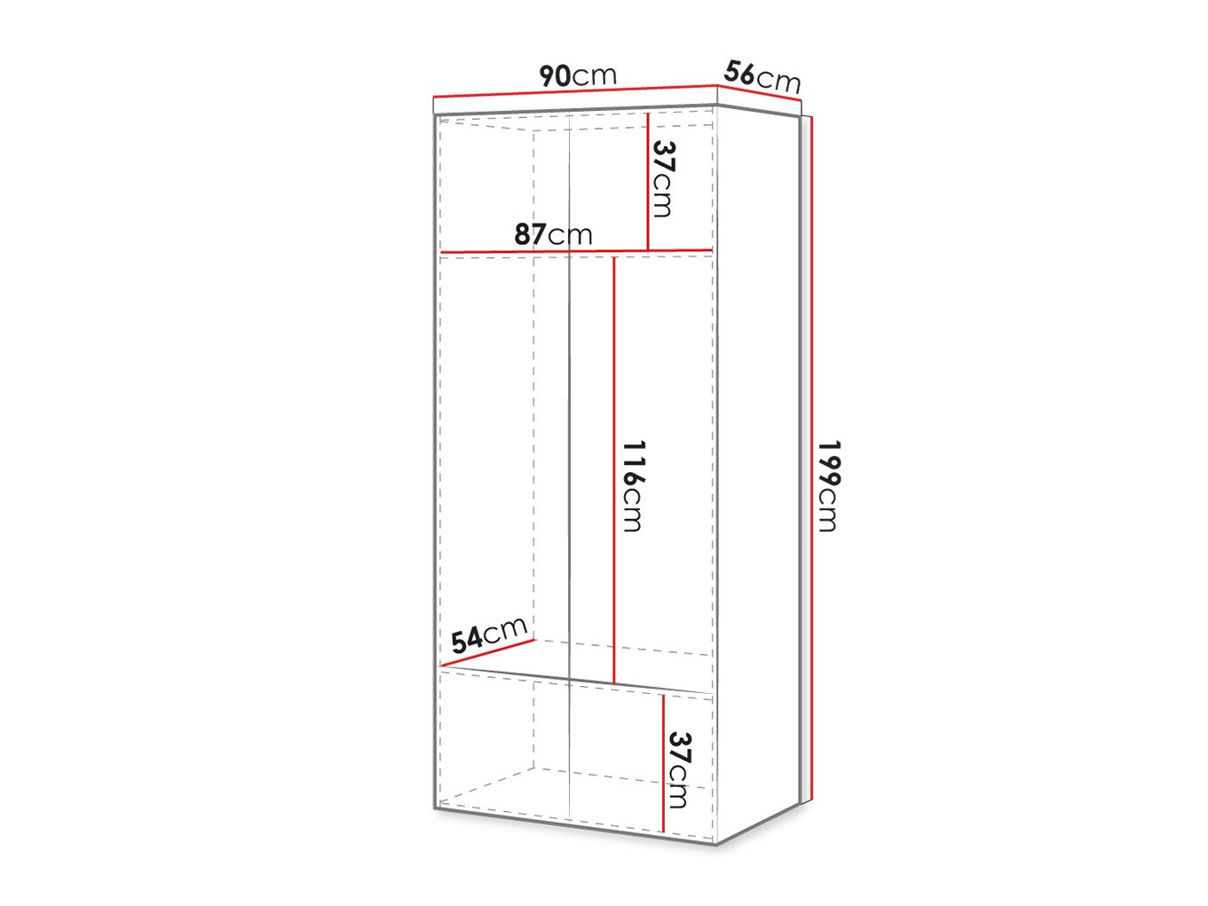 Kledingkast Levmari 112 (Zwart)
