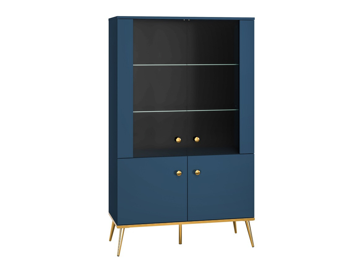 Boekenkast Flonovu 101 (Donkerblauw + Gouden)
