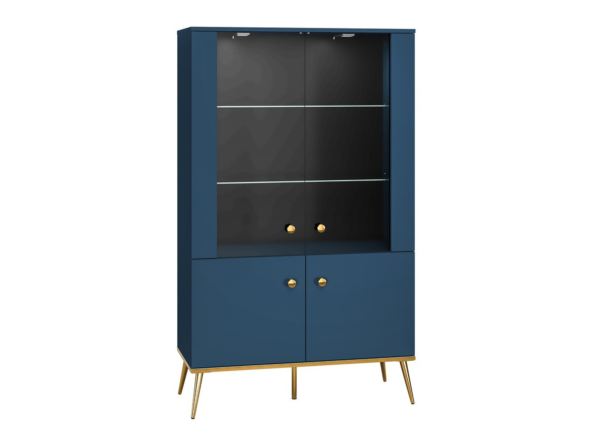 Boekenkast Flonovu 101 (Donkerblauw + Gouden)