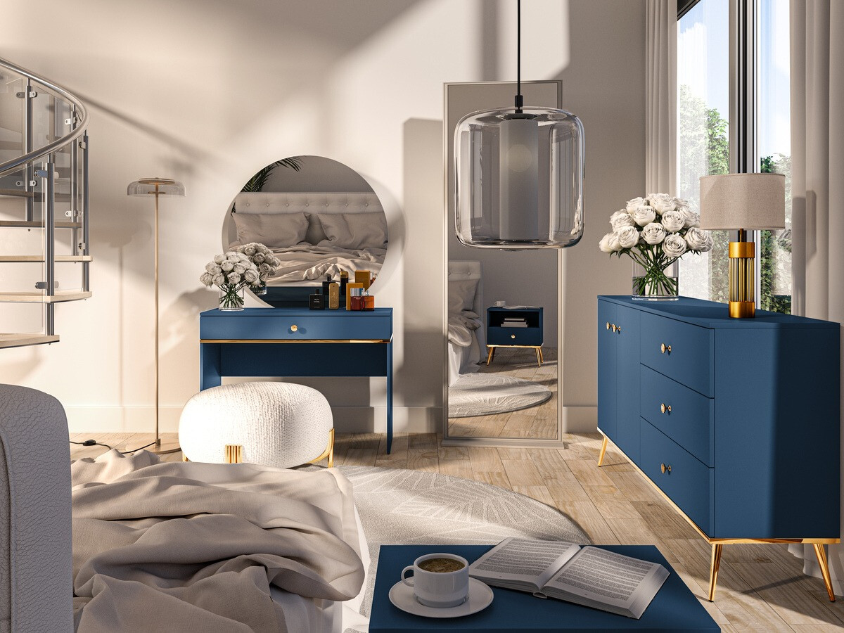 Kaptafel Flonovu 108 (Donkerblauw + Gouden)