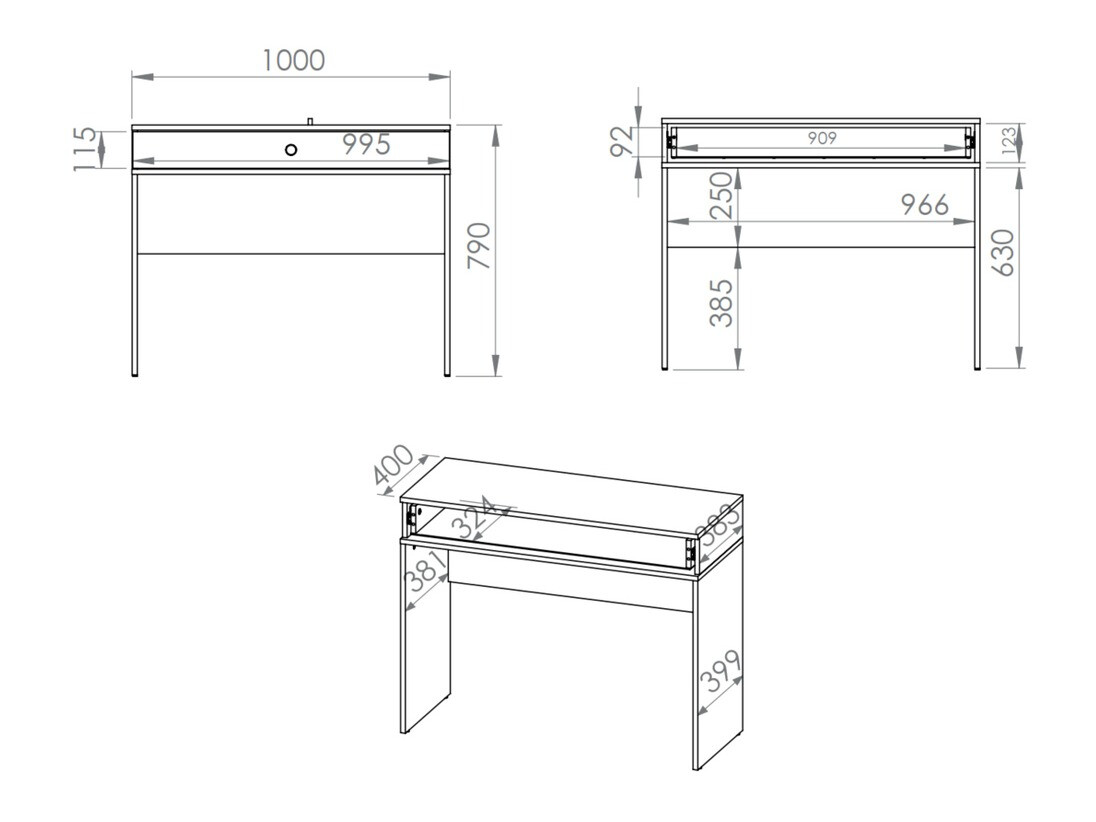 Kaptafel Flonovu 108 (Donkerblauw + Gouden)