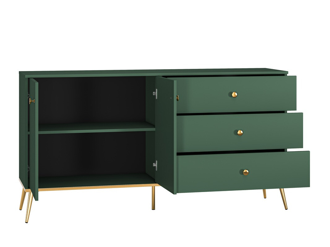 Ladekast Flonovu 102 (Donkergroen + Gouden)