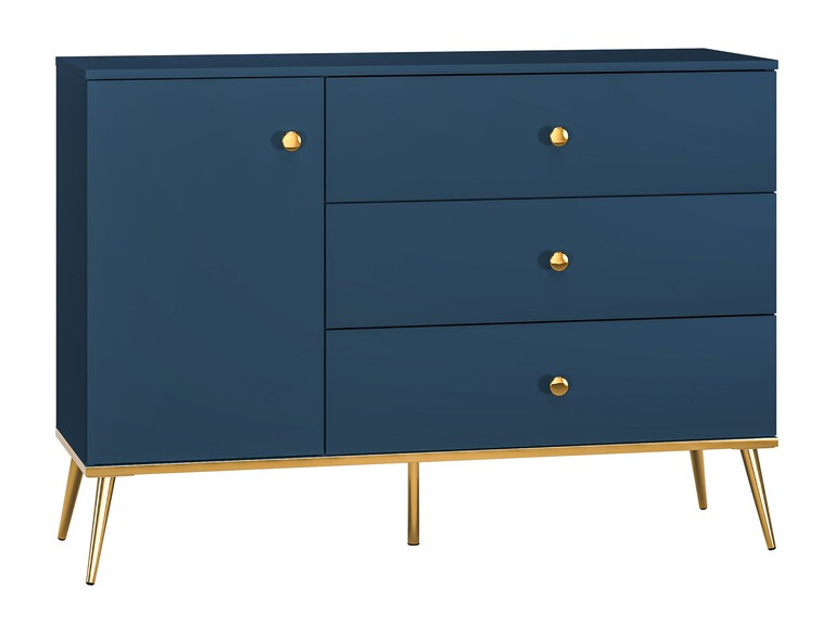 Ladekast Flonovu 103 (Donkerblauw + Gouden)
