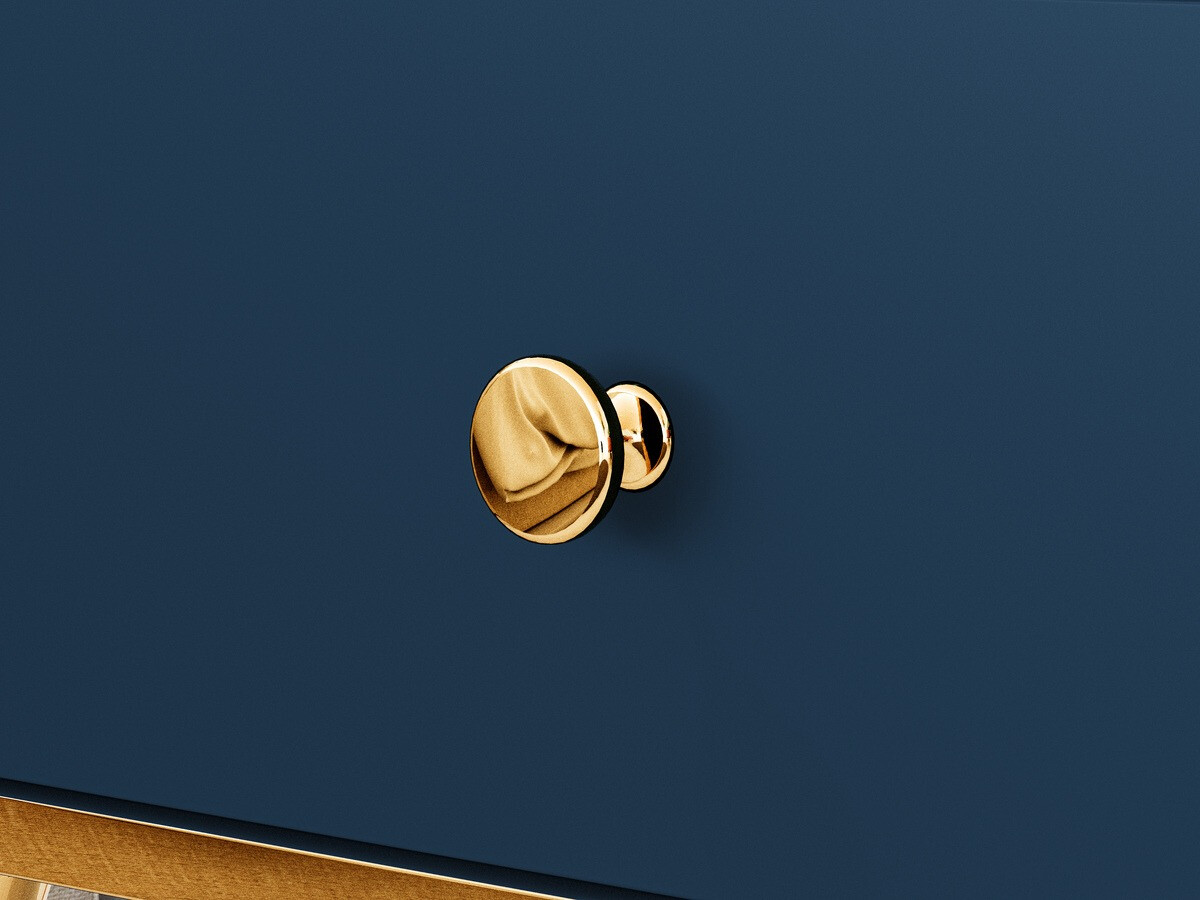 Nachtkastje Flonovu 105 (Donkerblauw + Gouden)