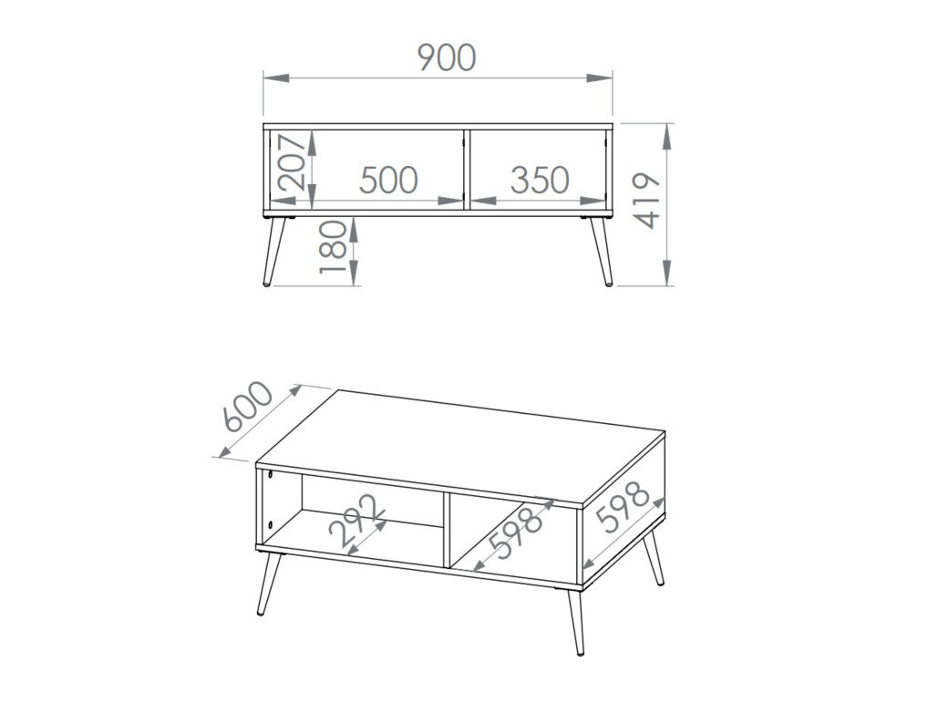 Salontafel Flonovu 106 (Donkerblauw + Gouden)
