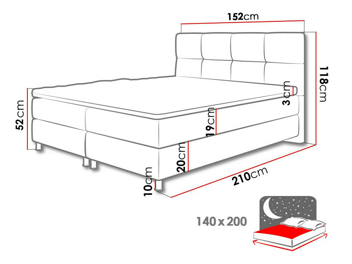 Boxspring ComfiDream Aelion (Sawana 80)