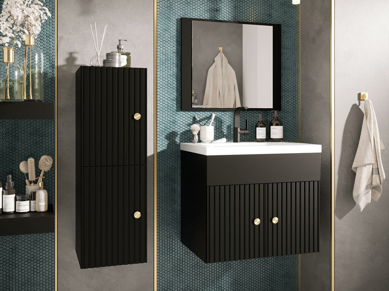 Badkamerset Hartford J101 (Zwart)