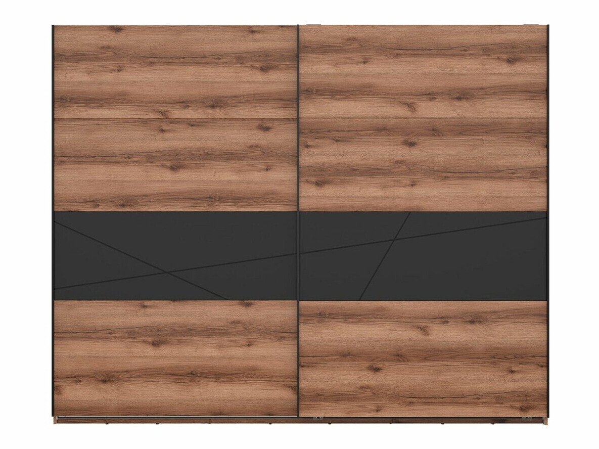 Kledingkast Fivale 124 (Donker delano-eik + Matzwart)