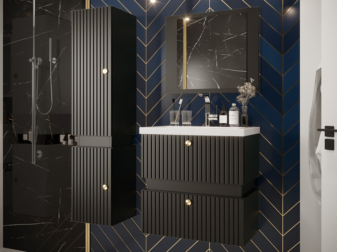 Badkamerset Hartford K106 (Zwart)