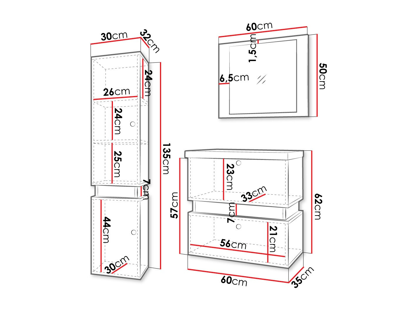 Badkamerset Hartford K106 (Zwart)