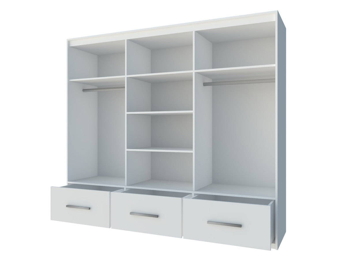 Kledingkast Honolulu 203 (Glanzend wit + Wit)