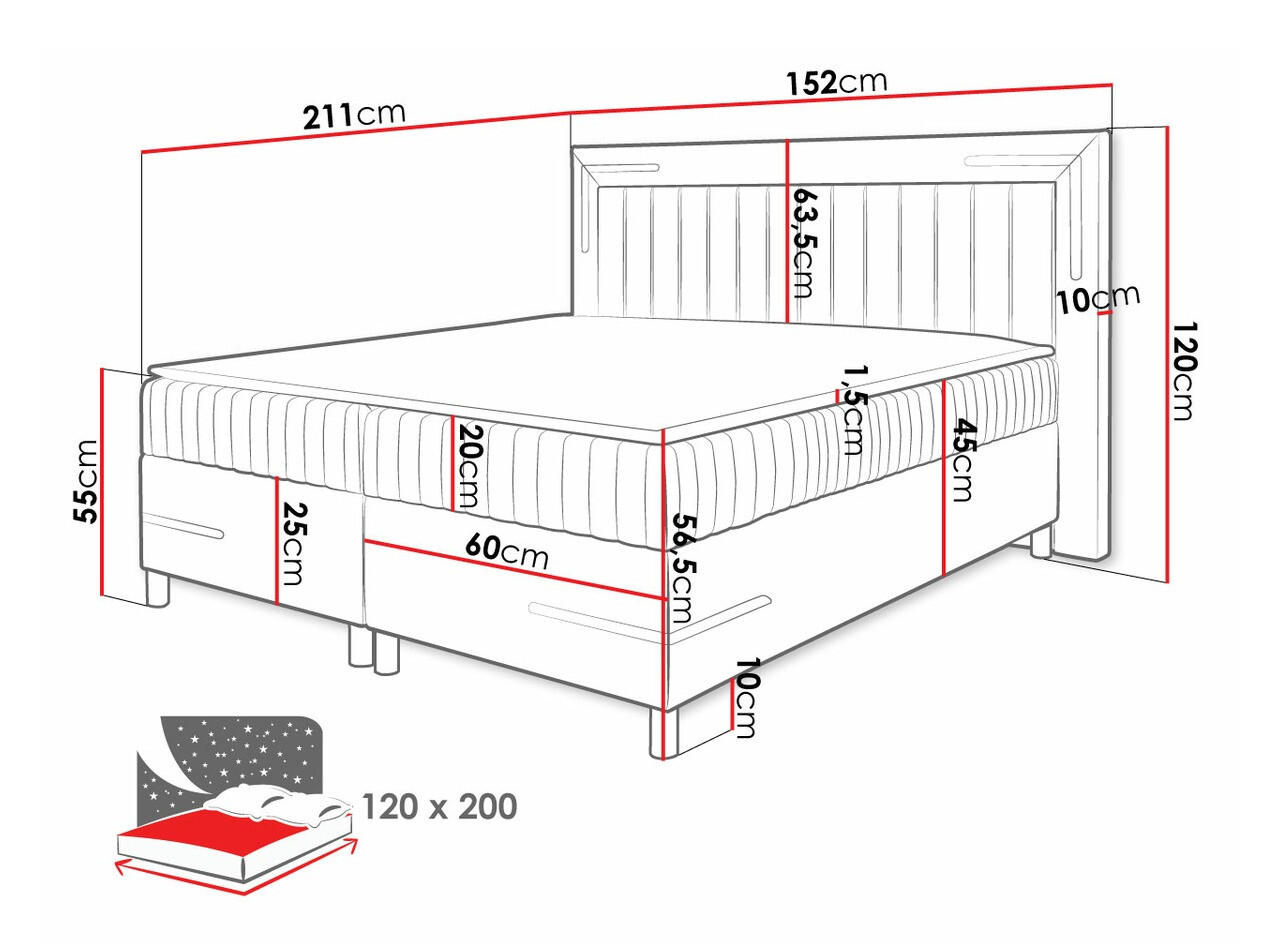 Boxspring Baltimore 188 (Fresh 11)
