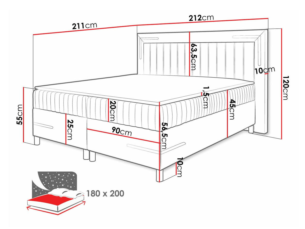 Boxspring Baltimore 188 (Fresh 1)
