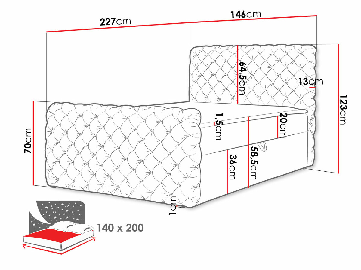 Boxspring Lac I (Velluto 20)