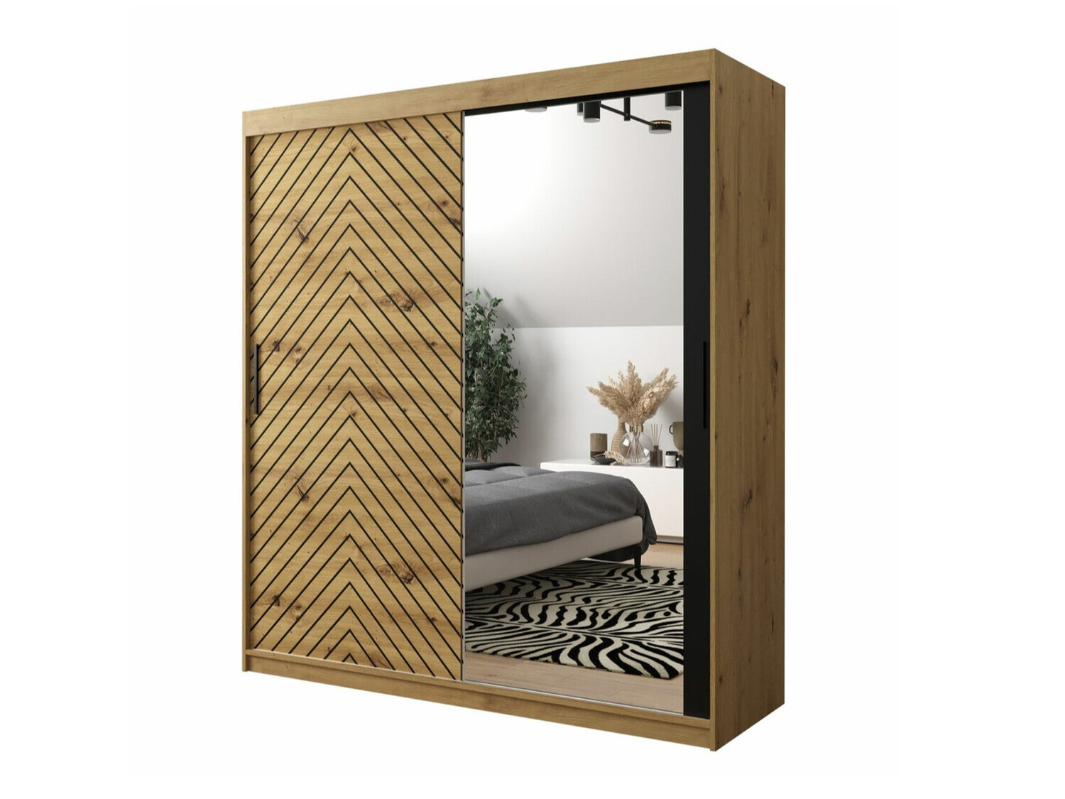 Kledingkast Hartford 313 (Artisan eiken + Zwart)