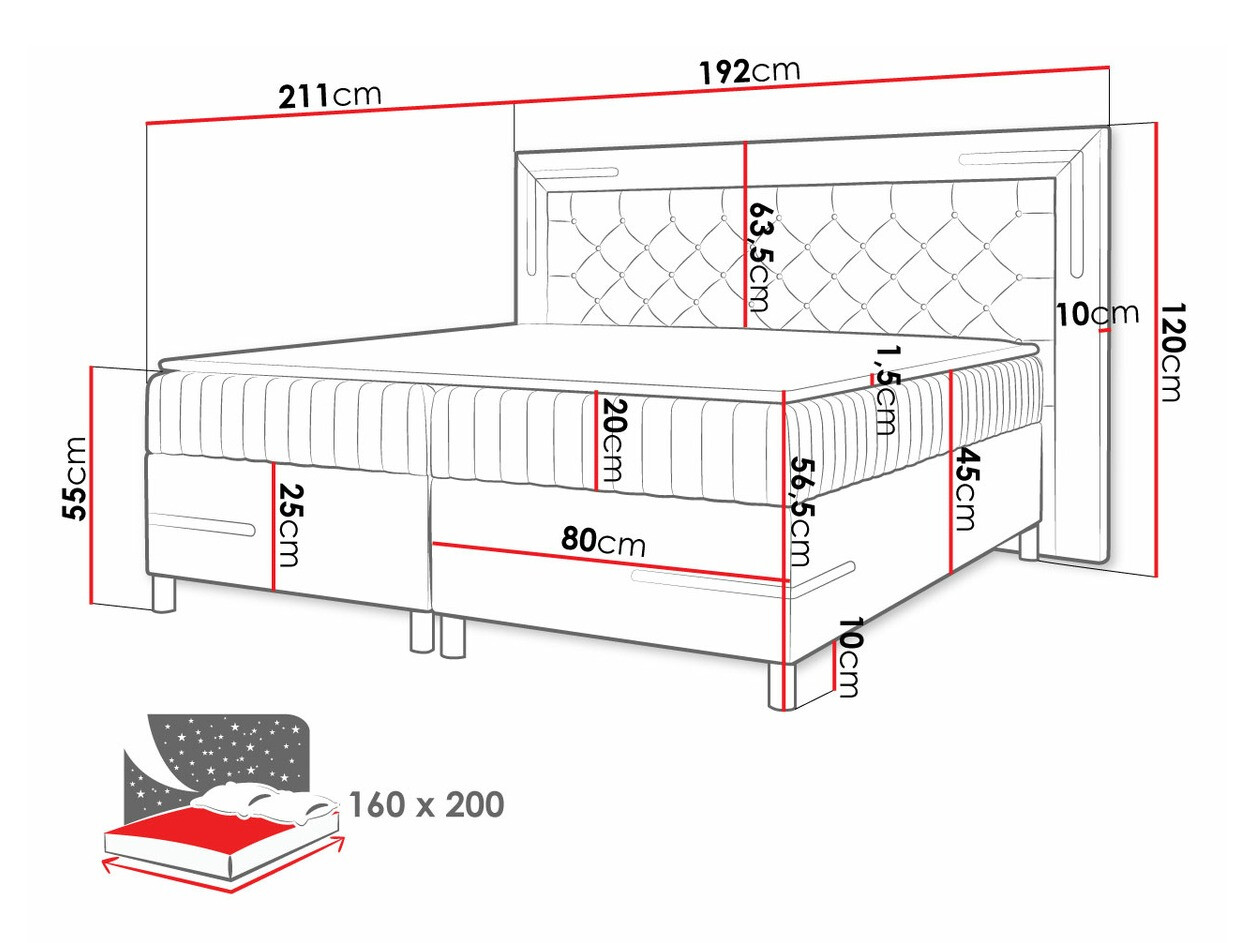 Boxspring Baltimore 189 (Fresh 1)